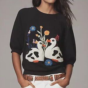 NWT Anthropologie Tufted Duck Sweatshirt